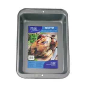 CSB104 PME Carbon Steel Non Stick Roaster Pan 11 x 7 x 1.4 Inch Deep Bakeware Nonstick Basic Pans