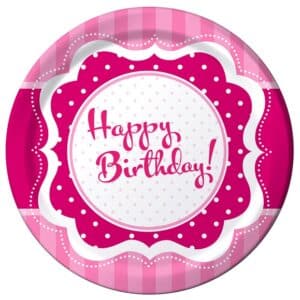 PC006DI Set 8 farfurii carton petrecere Happy Birthday