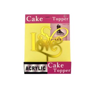 Topper Tort Love Acrylic Auriu
