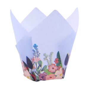 Set hartii briose tip lalea alb cu buchet de flori 24 buc, PME MC506 3