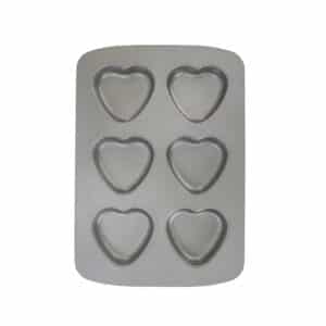 CSB125 3 PME Non Stick 6 Cup Heart Pan Bakeware Nonstick Novelty Seasonal Valentines
