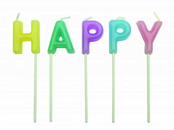 CA017 HAPPY PME Happy Birthday Pastel Candles Presentation Candles Seasonal Birthday Presentation Toppers