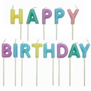 CA017 PME Happy Birthday Pastel Candles Presentation Candles Seasonal Birthday Presentation Toppers