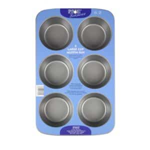 CSB109 FRONT LABEL PME Carbon Steel Non Stick 6 Large Cup Muffin Pan Bakeware Nonstick Cupcake