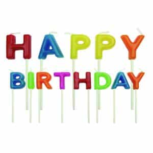 CA018 PME Happy Birthday Bright Candles Presentation Candles Seasonal Birthday Presentation Toppers