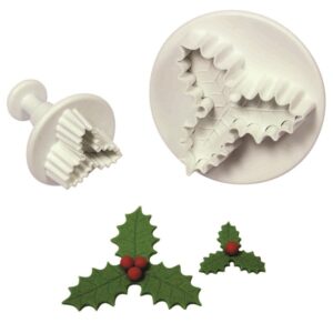 HS636 3 PME Veined Three Leaf Holly Plunger Cutters Cutters Plungers Cutters Floral 1