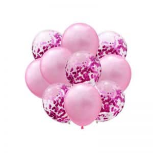 set 10 baloane latex 30 cm roz