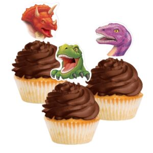 Set 12 Mini Toppers Pentru Briose Dinozauri Dino Blast