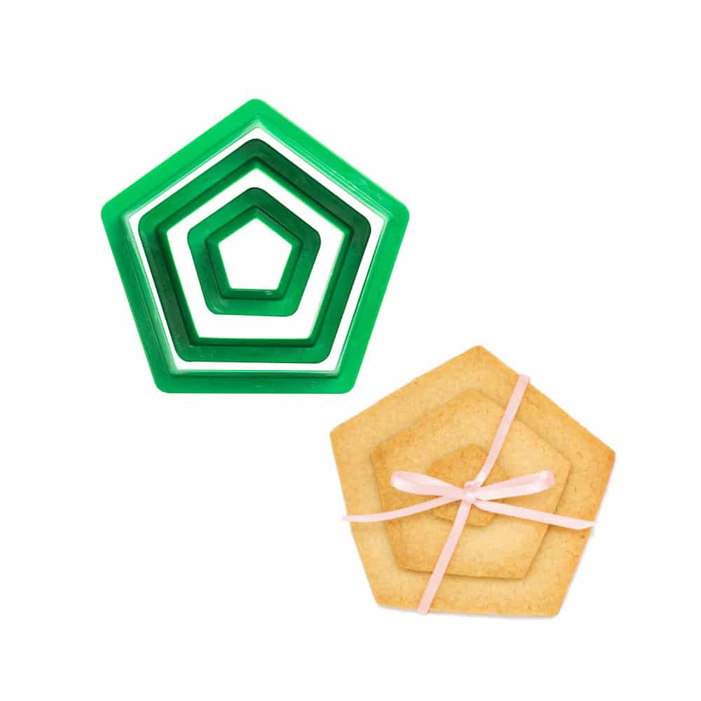Set 3 decupatoare fondant forme biscuiti Pentagon Decora 1