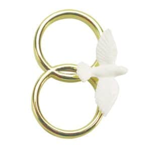 dove on double gold colour ring 38mm culpitt