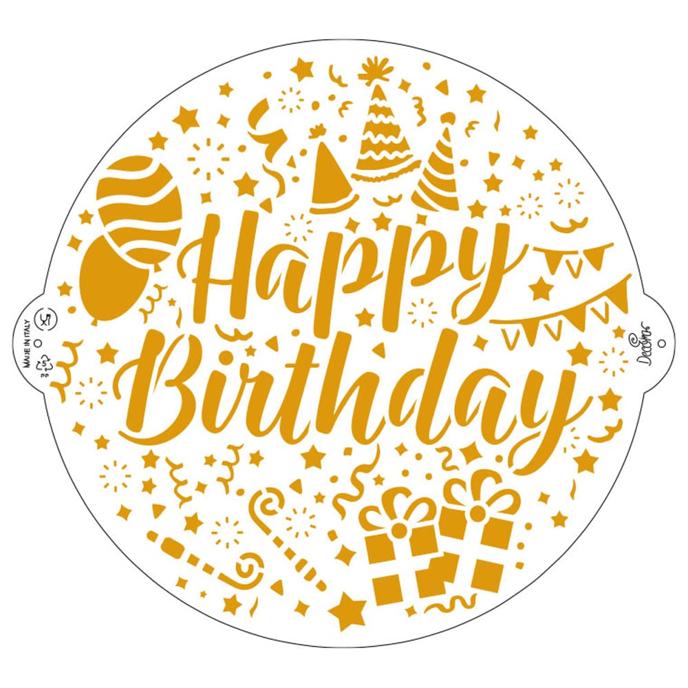 Sablon Decorare Happy Birthday 25 Cm Decora DELIDECO