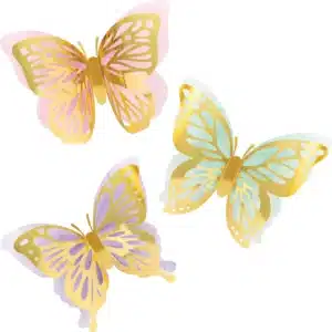 Set decoratii centru masa Fluture Shimmer 3D, 3 buc
