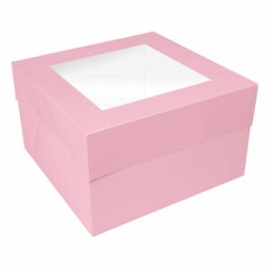 Cutie tort cu capac si fereastră roz