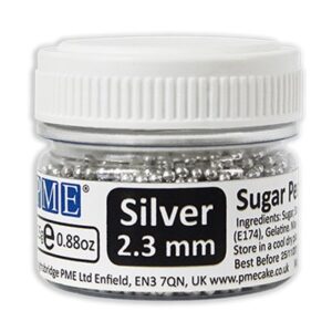 Perle din zahar argintii 2.3mm, 25g PME SPS949
