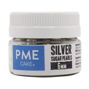 Perle din zahar argintii 6mm, 25g PME SPS952