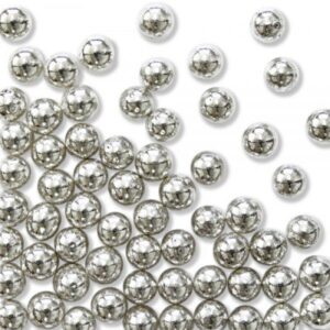 Perle din zahar argintii 6mm, 25g PME sps952 pme sugar pearls silver3