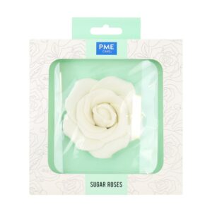 Trandafir din pasta de zahar alb 9cm, PME PSR01W