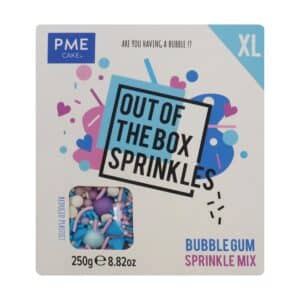Decoratiuni mix din zahar Bubble Gum XL 250g, Out of the box Sprinkles, PME OTBXL20