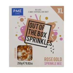Decoratiuni mix din zahar Roz auriu XL 250g, Out of the box Sprinkles, PME OTBXL15