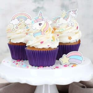 Set 16 mini topper unicorn din foi vafa, Cake Masters