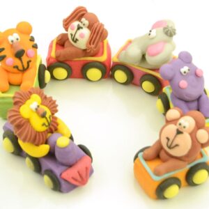 Set 6 figurine animale in tren, din zahar, Cake Masters