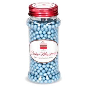 Perle din zahar, centru moale, albastru pastel 5mm 70g, Cake Masters