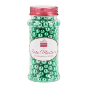 Perle din zahar, centru moale, verde metalic 7mm 80g, Cake Masters 1