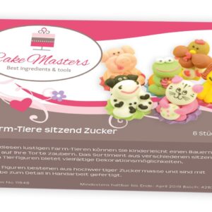 Set 6 figurine animale ferma din zahar, Cake Masters 1