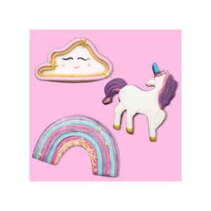 Set 3 decupatoare fondant, forme biscuiti Unicorn, PME