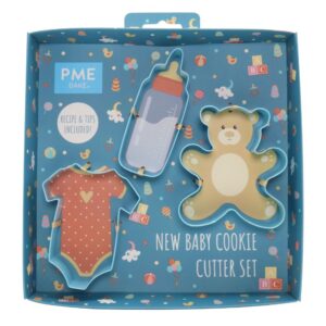 Set 3 decupatoare fondant, forme biscuiti New Baby, PME