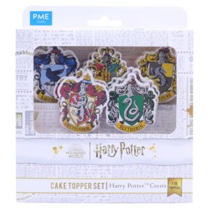 HPH226 Set 15 mini topper decorative Hogwarts Crests, Harry Potter, PME
