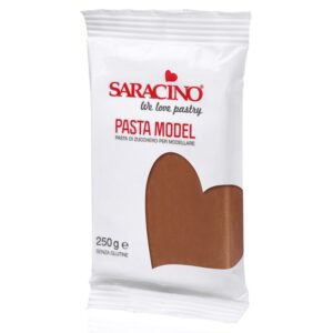 Pasta de zahar pentru modelare, maro 250g, Saracino