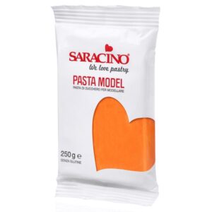 Pasta de zahar pentru modelare, portocalie 250g, Saracino