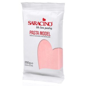 Pasta de zahar pentru modelare, roz 250g, Saracino