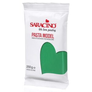 Pasta de zahar pentru modelare, verde 250g, Saracino