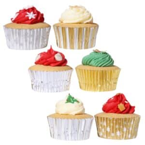 Set hartii briose metalice Auriu, Argintiu 100 buc, PME CH24BC063 011 Cupcakes