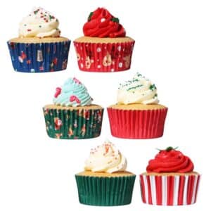 Set hartii briose metalice Santa Mix 100 buc, PME CH24BC062 026 Cupcakes