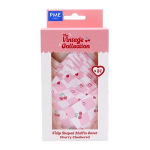 Set hartii briose tip lalea Cherry Checkerboard 24 buc, PME