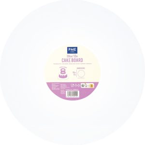 platforma tort usoara rotunda alba cu banda pe margine pme 6