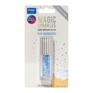 Fulgi stralucitori, sclipici iridescent comestibil Magic Sparkles Blue Aquamarine 3g, PME