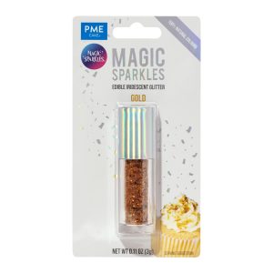 Fulgi stralucitori, sclipici iridescent comestibil Magic Sparkles Gold 3g, PME