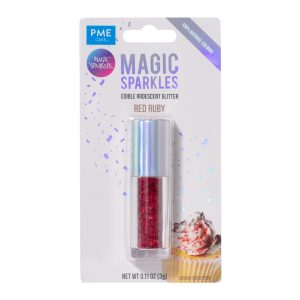 Fulgi stralucitori, sclipici iridescent comestibil Magic Sparkles Red Ruby 3g, PME