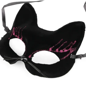 Masca de carnaval pisica cu sclipici 9
