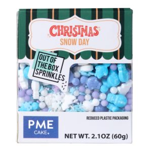 Decoratiuni mix din zahar Crăciun Snow Day, Out of the box Sprinkles 60g, PME 1