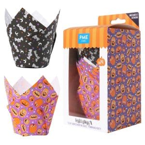 Set hartii briose tip lalea Halloween Pumpkin Party 24 buc, PME HW24MC033