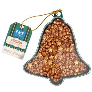 Decoratiuni mix din zahar Crăciun Gold Bell 90g, PME