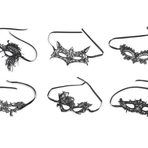 Set 6 masti de carnaval din dantelă