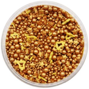 Decoratiuni mix din zahar Craciun Gold Jingle Bell 160g, PME