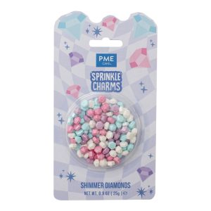 Decoratiuni mix din zahar Diamante strălucitoare Sprinkles Charms 25g, PME