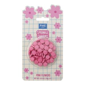 Decoratiuni mix din zahar Flori roz Sprinkles Charms 25g, PME